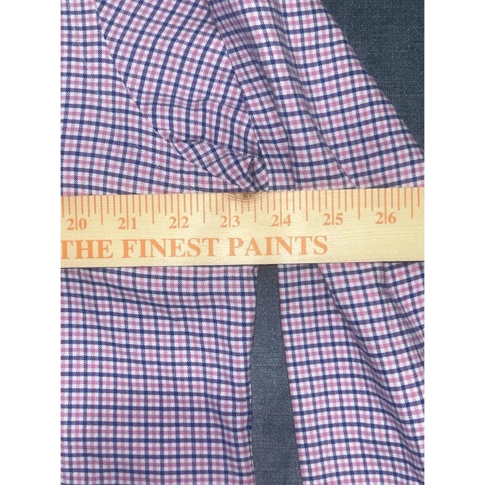 Ralph Lauren Men's Large Cotton L/S Button Down Shirt Navy Pink‎ White Plaid